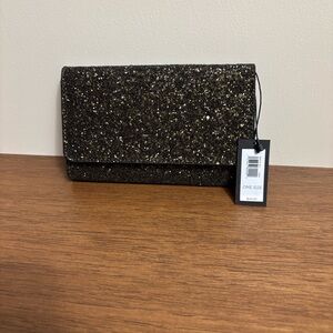 Banana Republic Bronze/Black Glitter Fold-Over Clutch